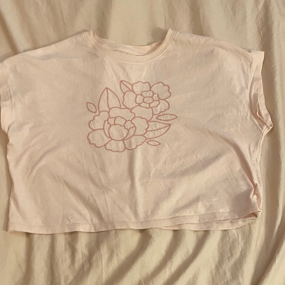 dip Light Pink Floral Crop Top